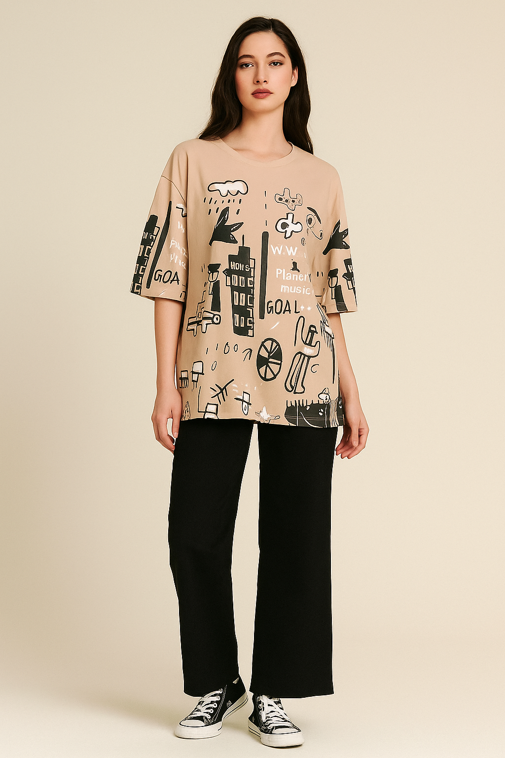 Cute brown Winni The Pooh Printed Night Suit