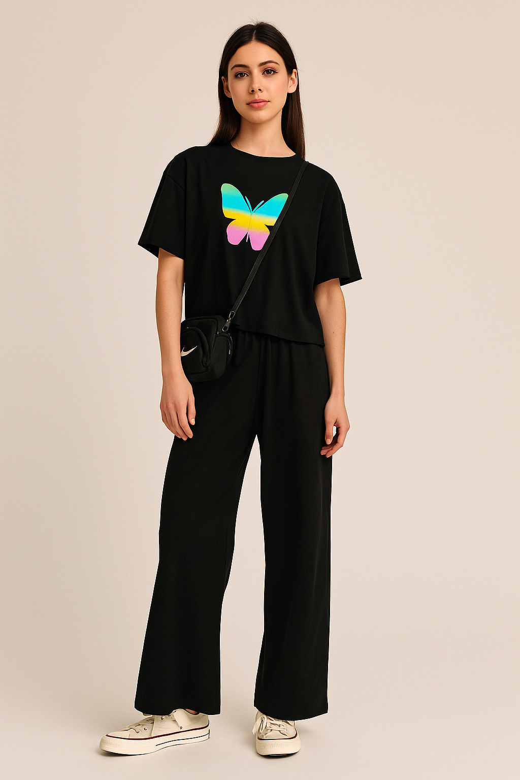 Cute Black Winni The Pooh Printed Night Suit
