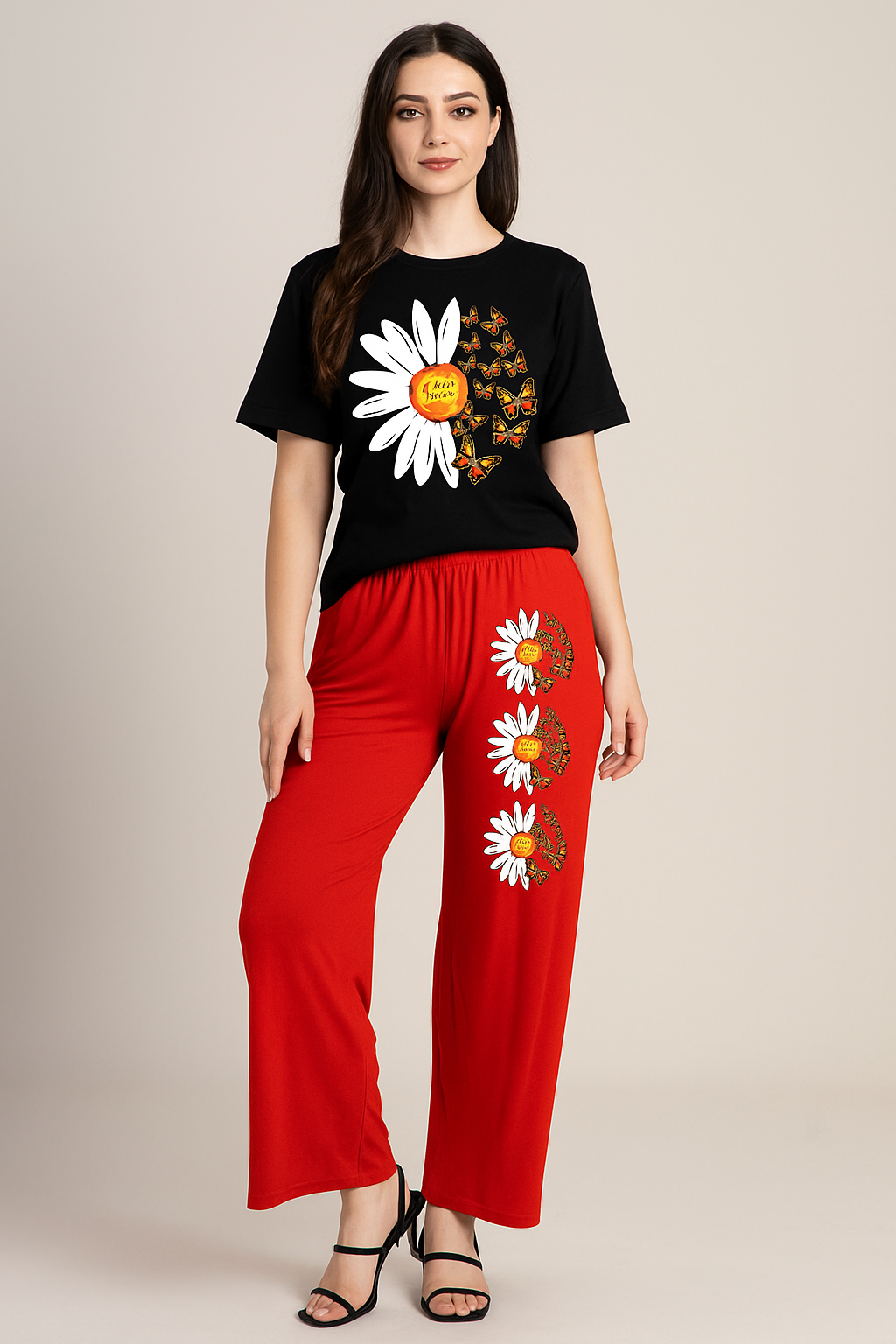 Cute white Flower Winni The Pooh Printed Night Suit