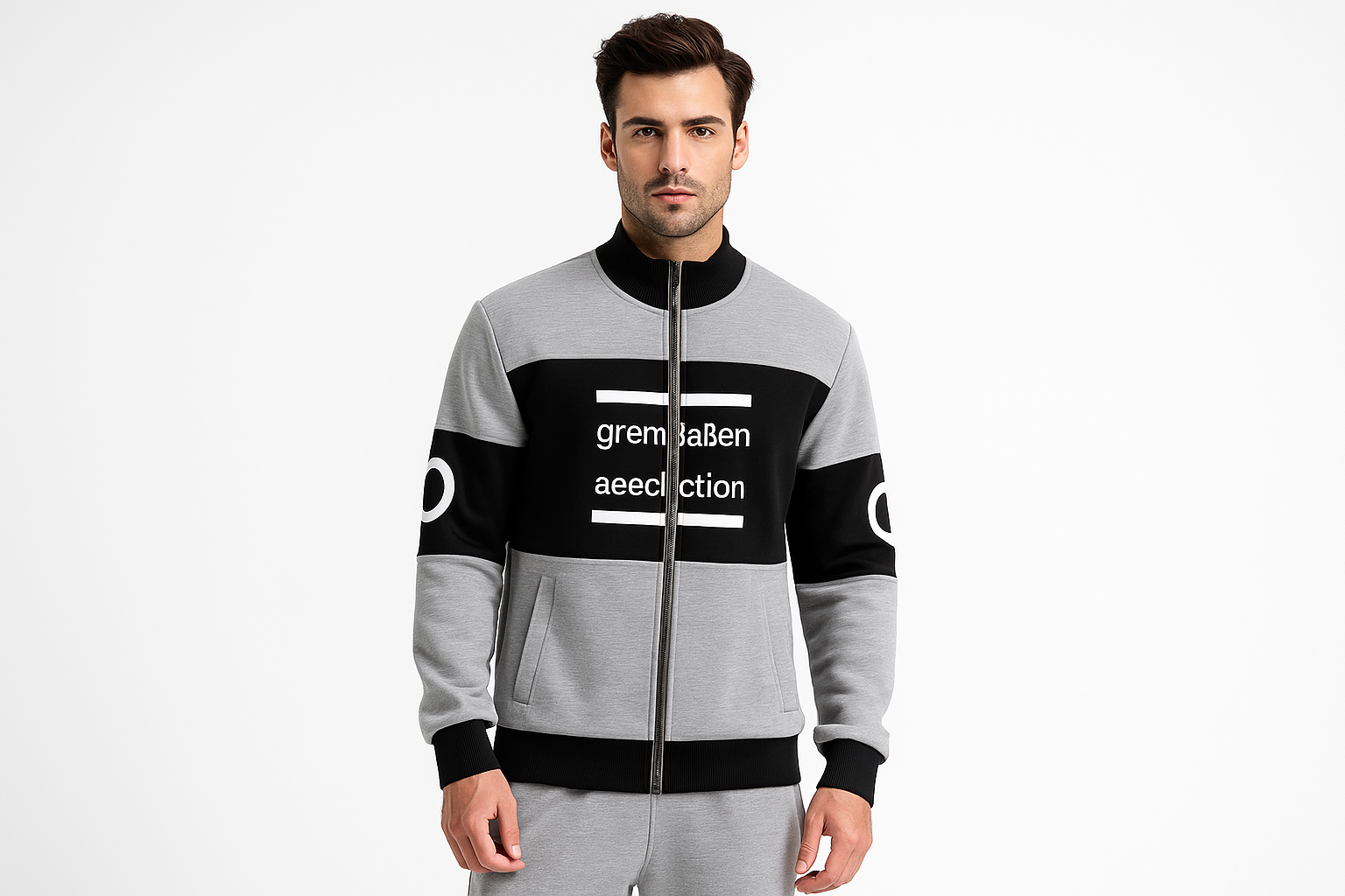 Bomber Jacket -Grey & Black