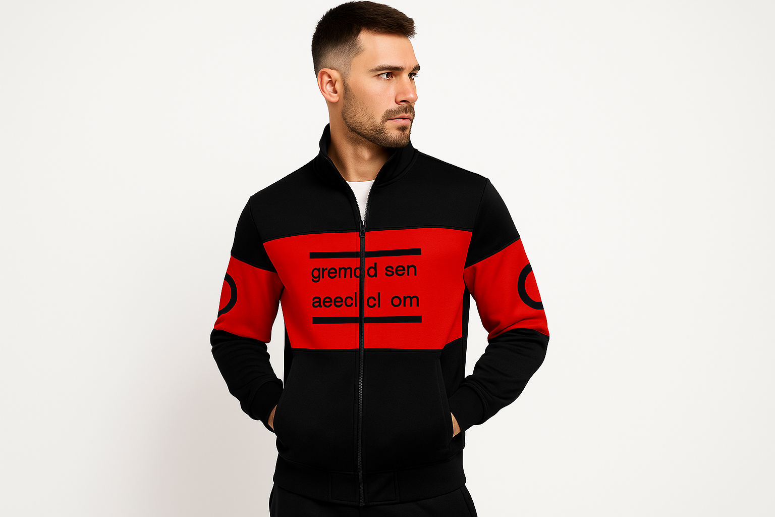Bomber Jacket - Black & Red