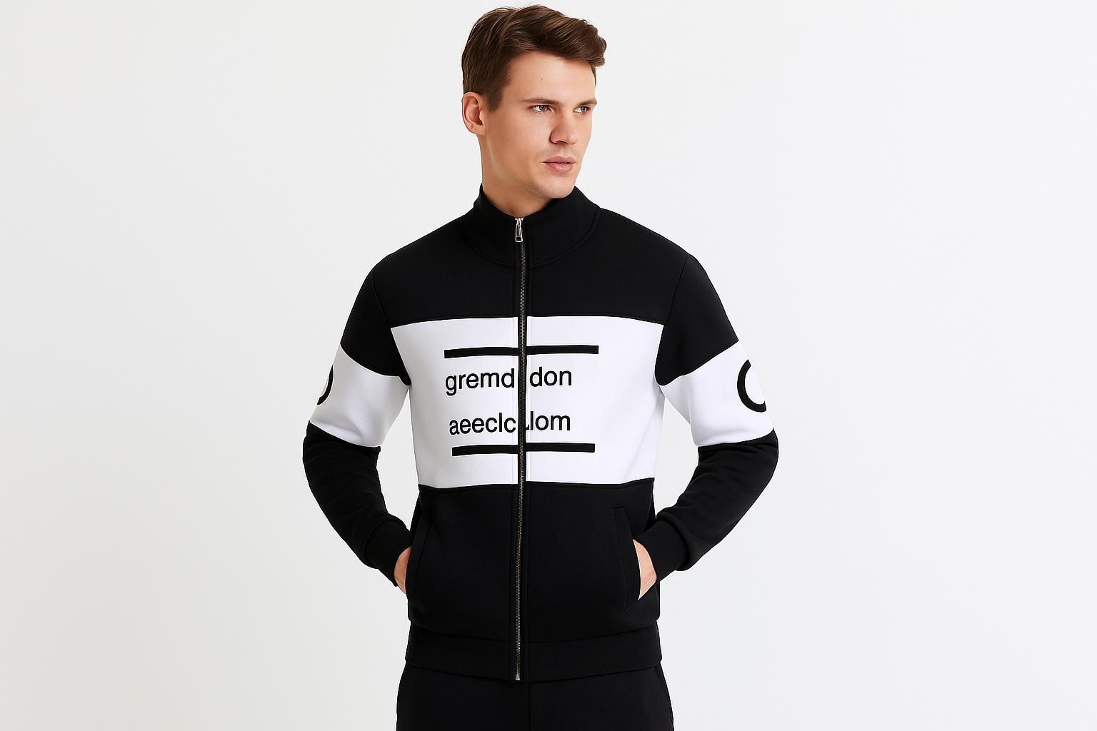 Bomber Jacket - Black & white