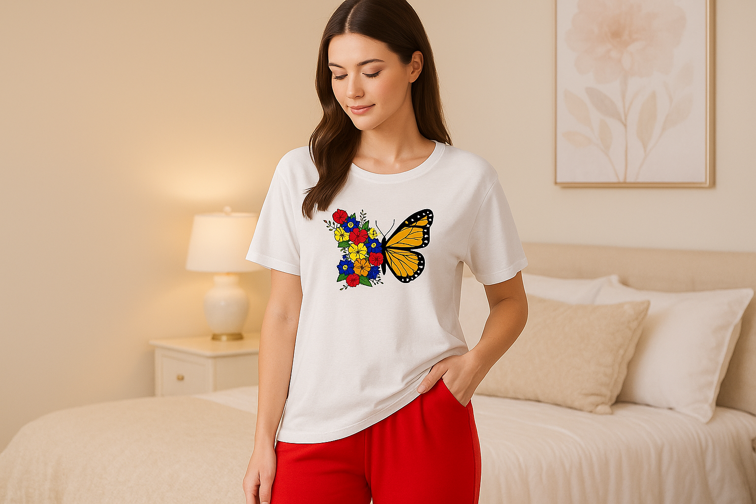 Cute White Winni The Pooh Printed Night Suit