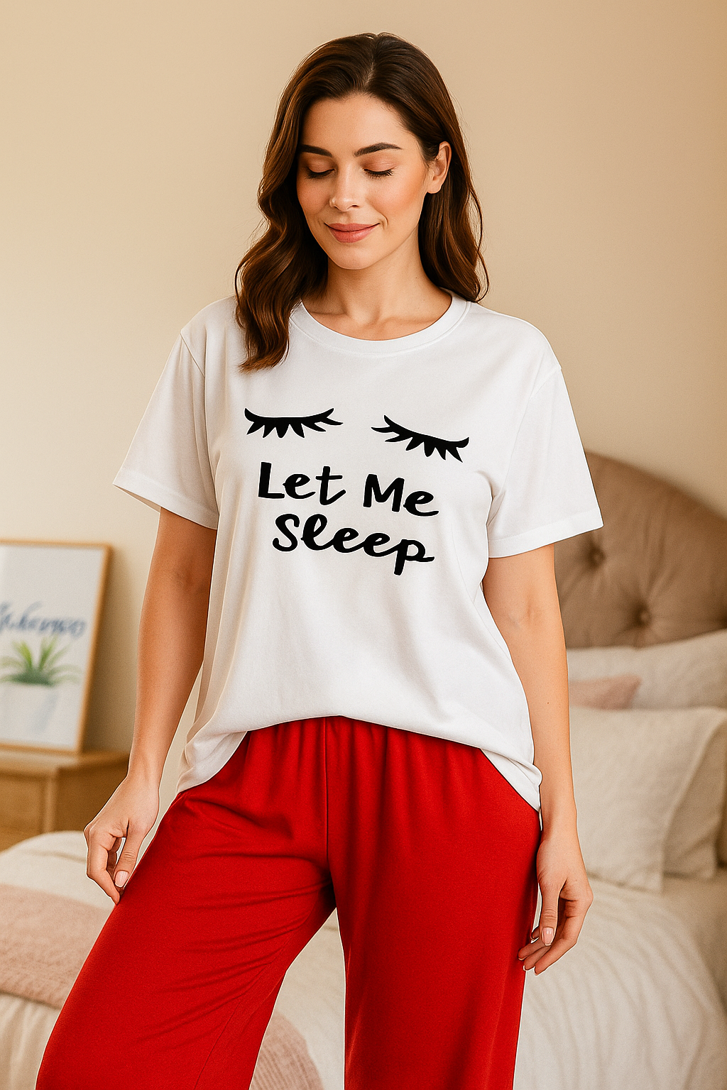 Cute White Winni The Pooh Printed Night Suit