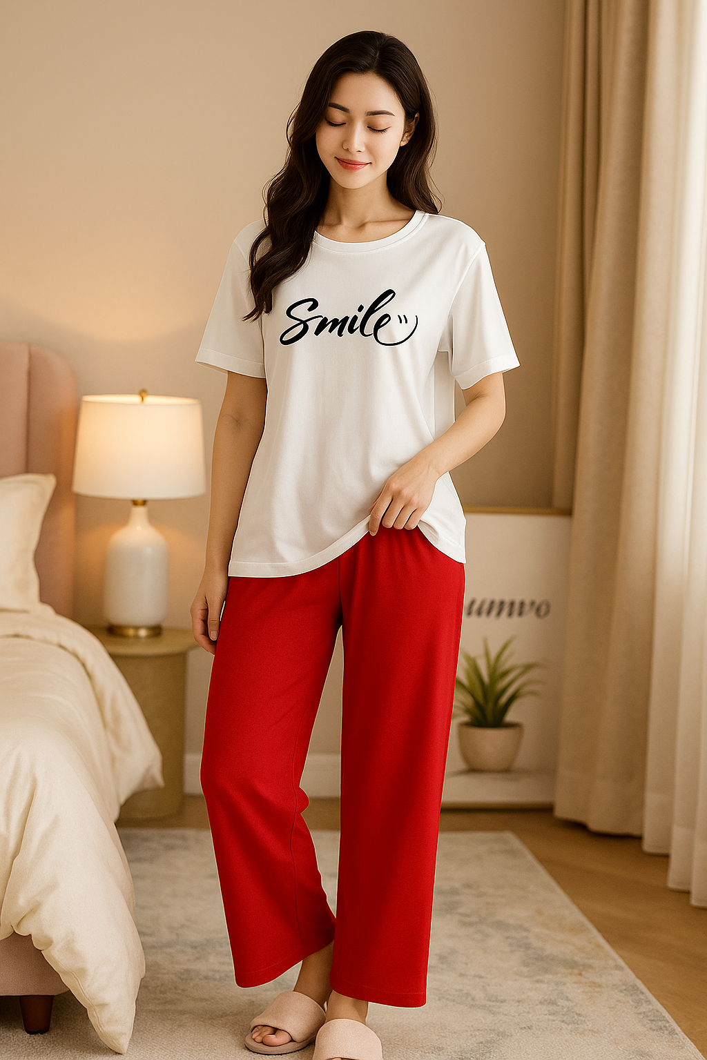 Cute White Winni The Pooh Printed Night Suit