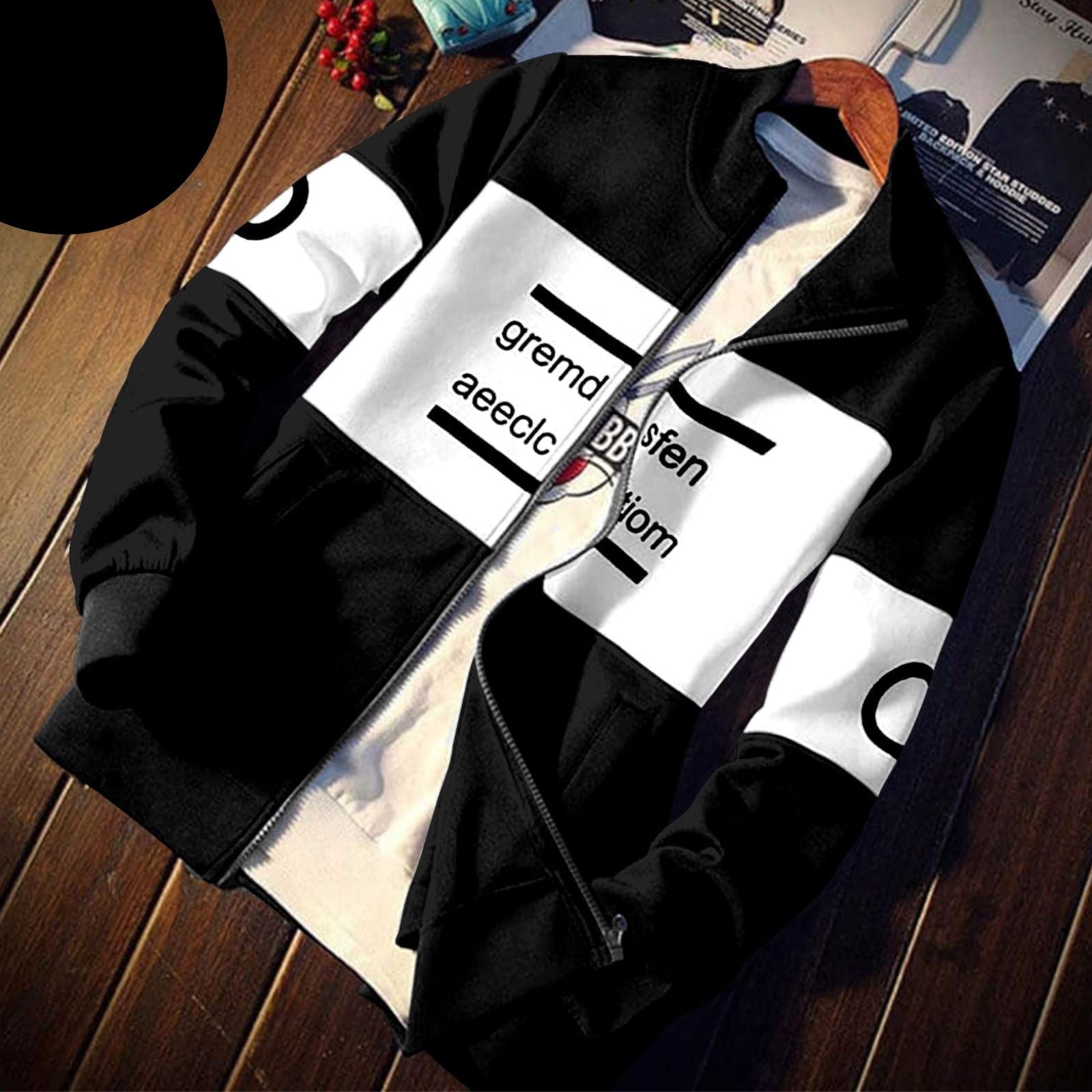 Bomber Jacket - Black & white