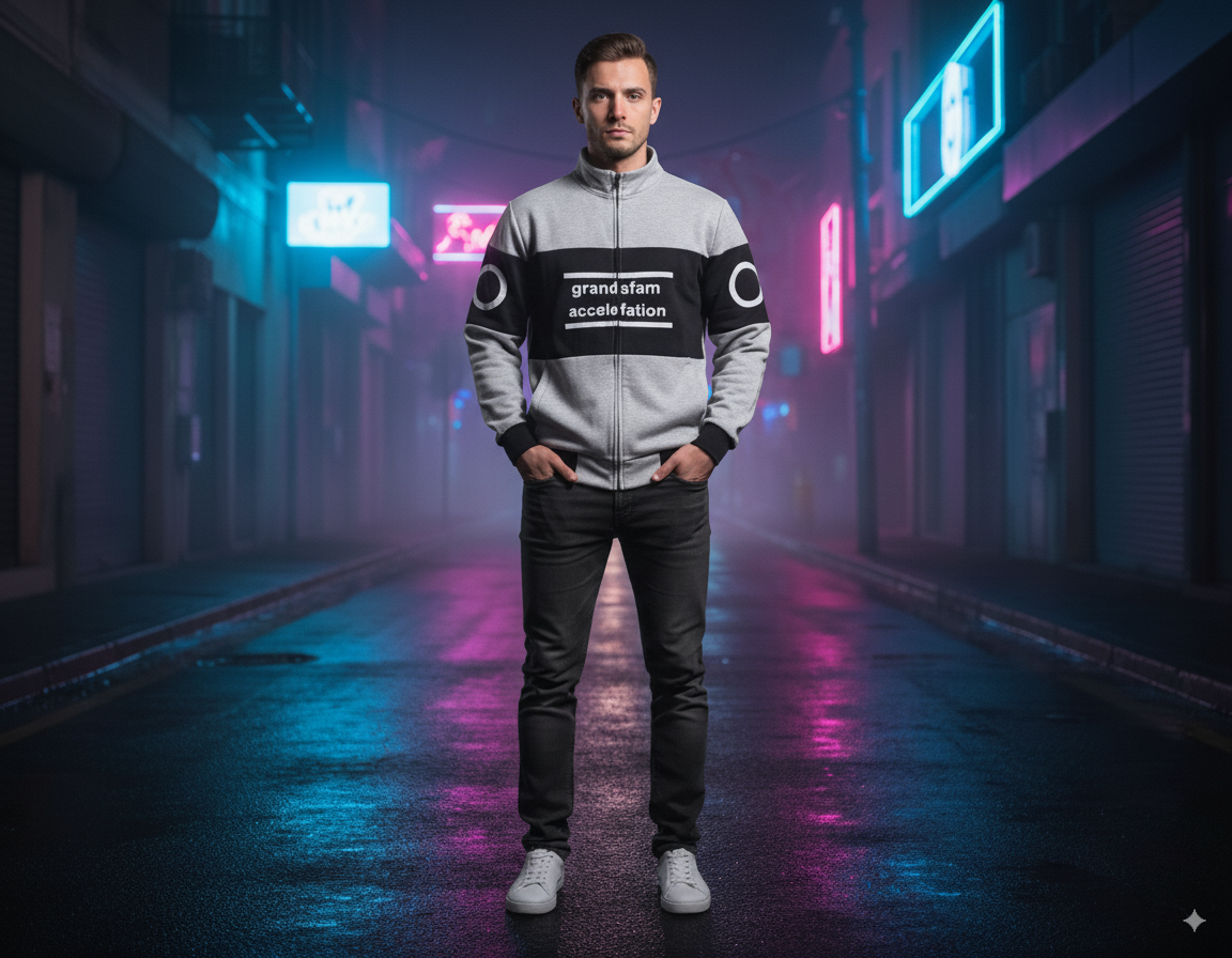 Bomber Jacket -Grey & Black