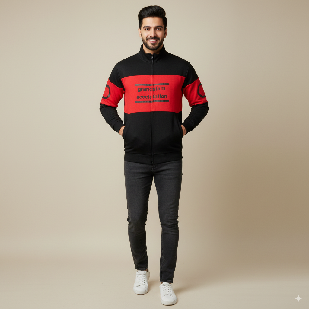 Bomber Jacket - Black & Red