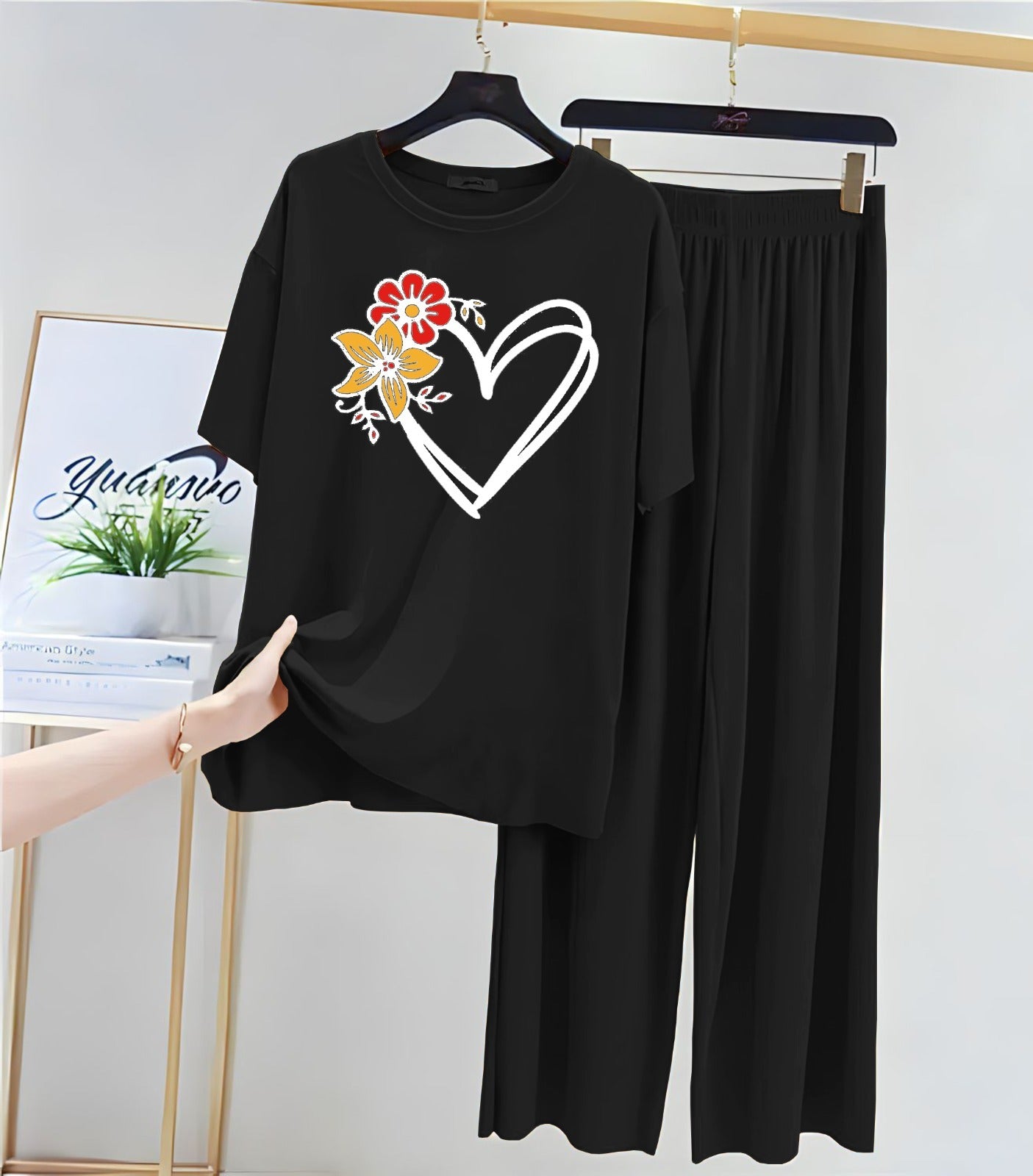 Cute Black Winni The Pooh Printed Night Suit