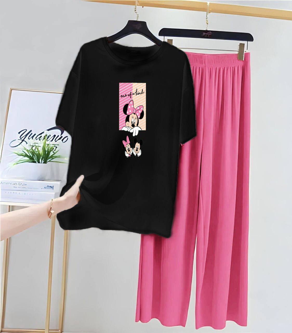 Cute Black Winni The Pooh Printed Night Suit