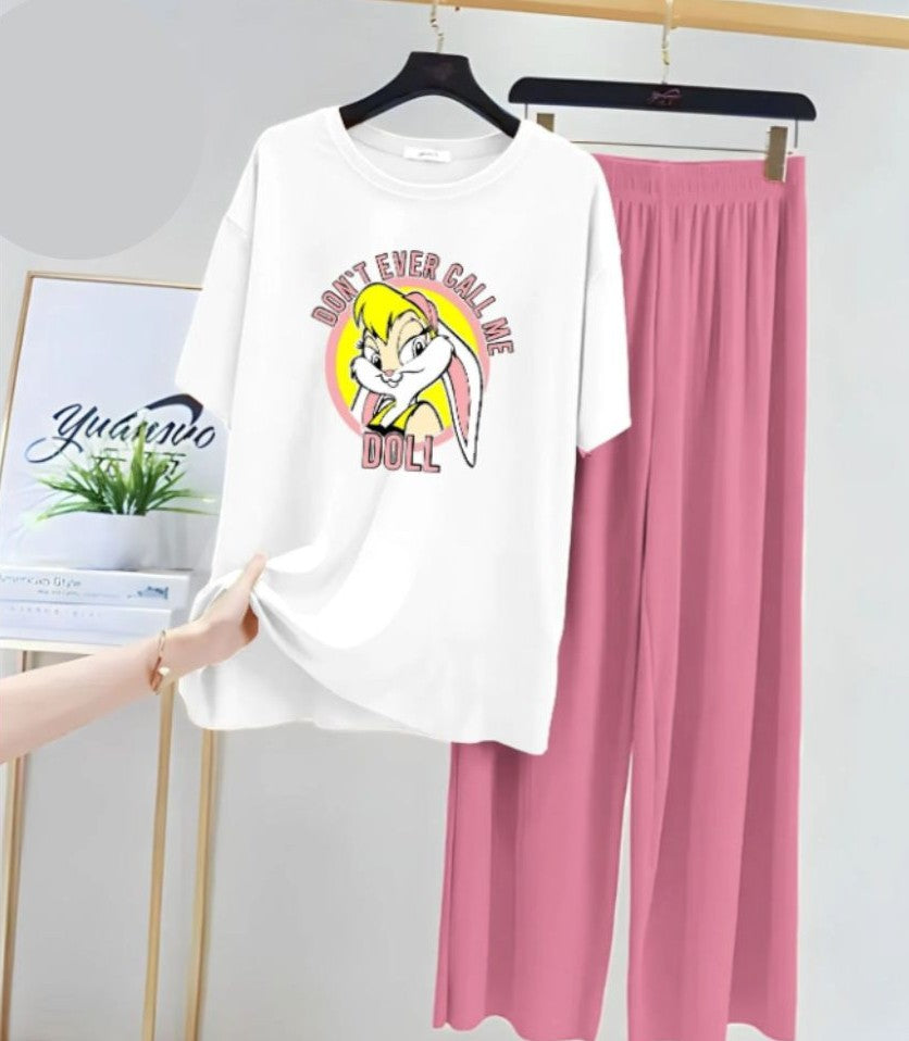 Cute White Winni The Pooh Printed Night Suit