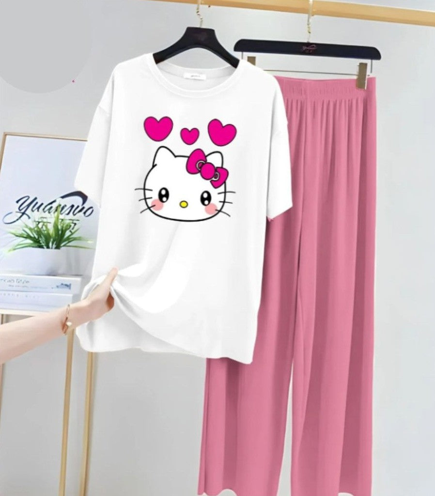 Cute White Winni The Pooh Printed Night Suit