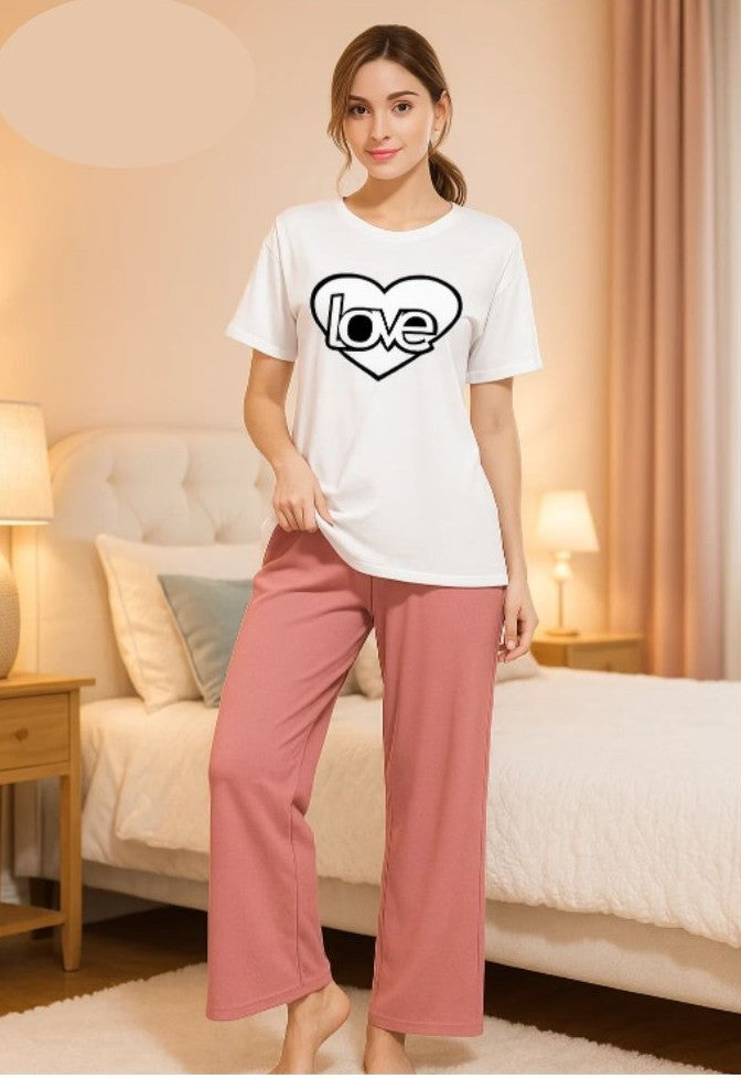 Cute White Winni The Pooh Printed Night Suit