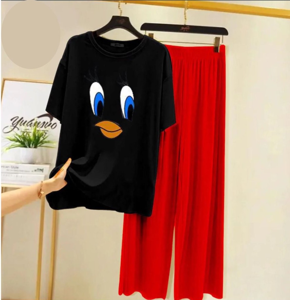 Cute Black Winni The Pooh Printed Night Suit