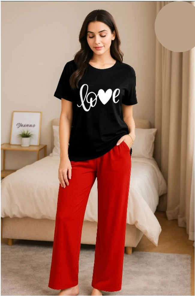 Cute Black Winni The Pooh Printed Night Suit