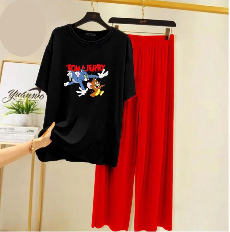 Cute Black Winni The Pooh Printed Night Suit